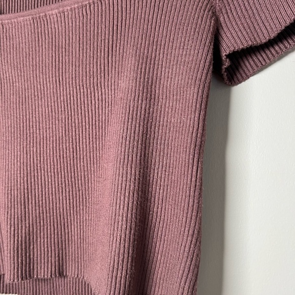 Madewell Ribbed Square Neck Crop Top Purple Women’s Large - Picture 3 of 4